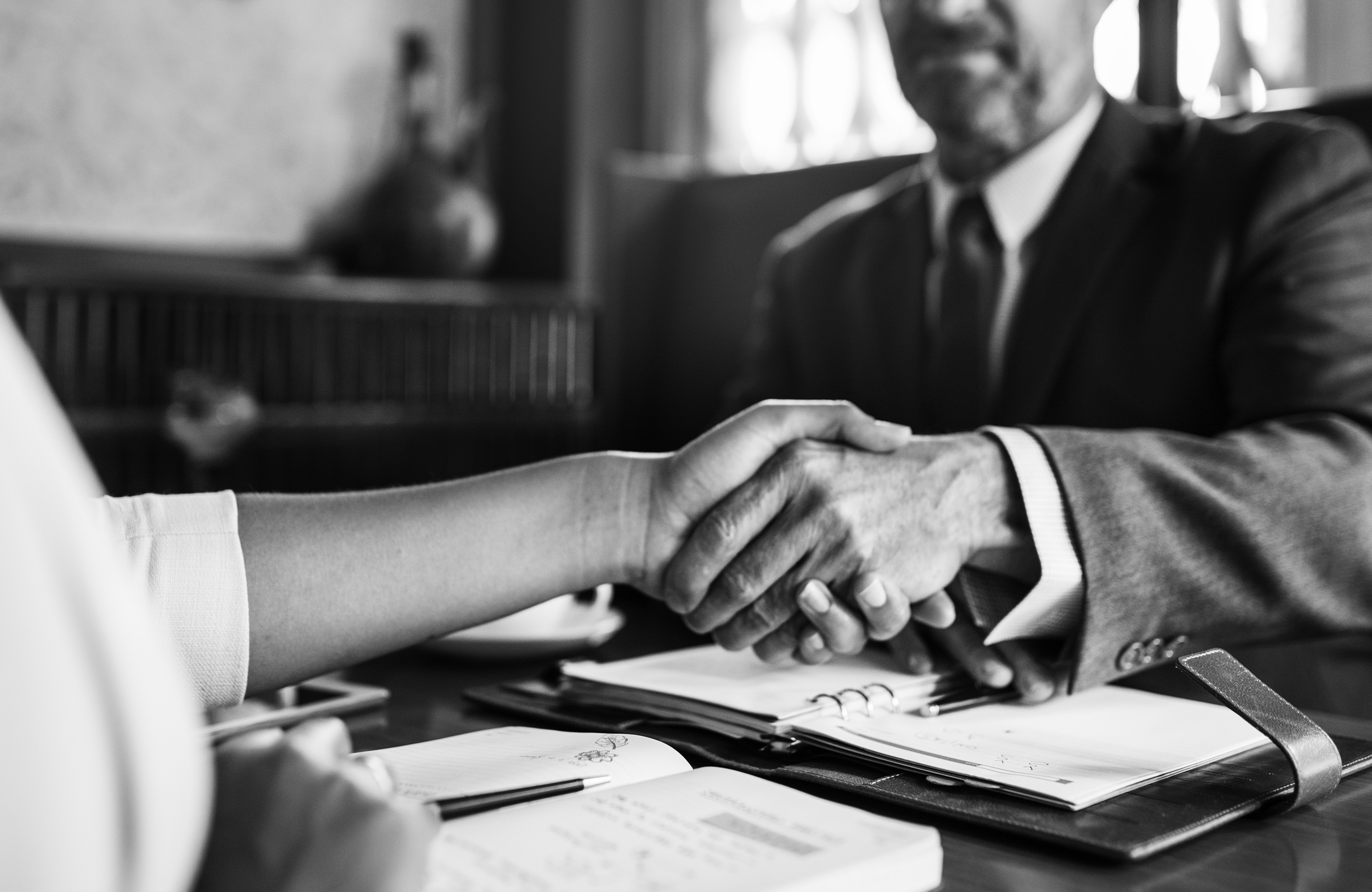 Handshake between two people